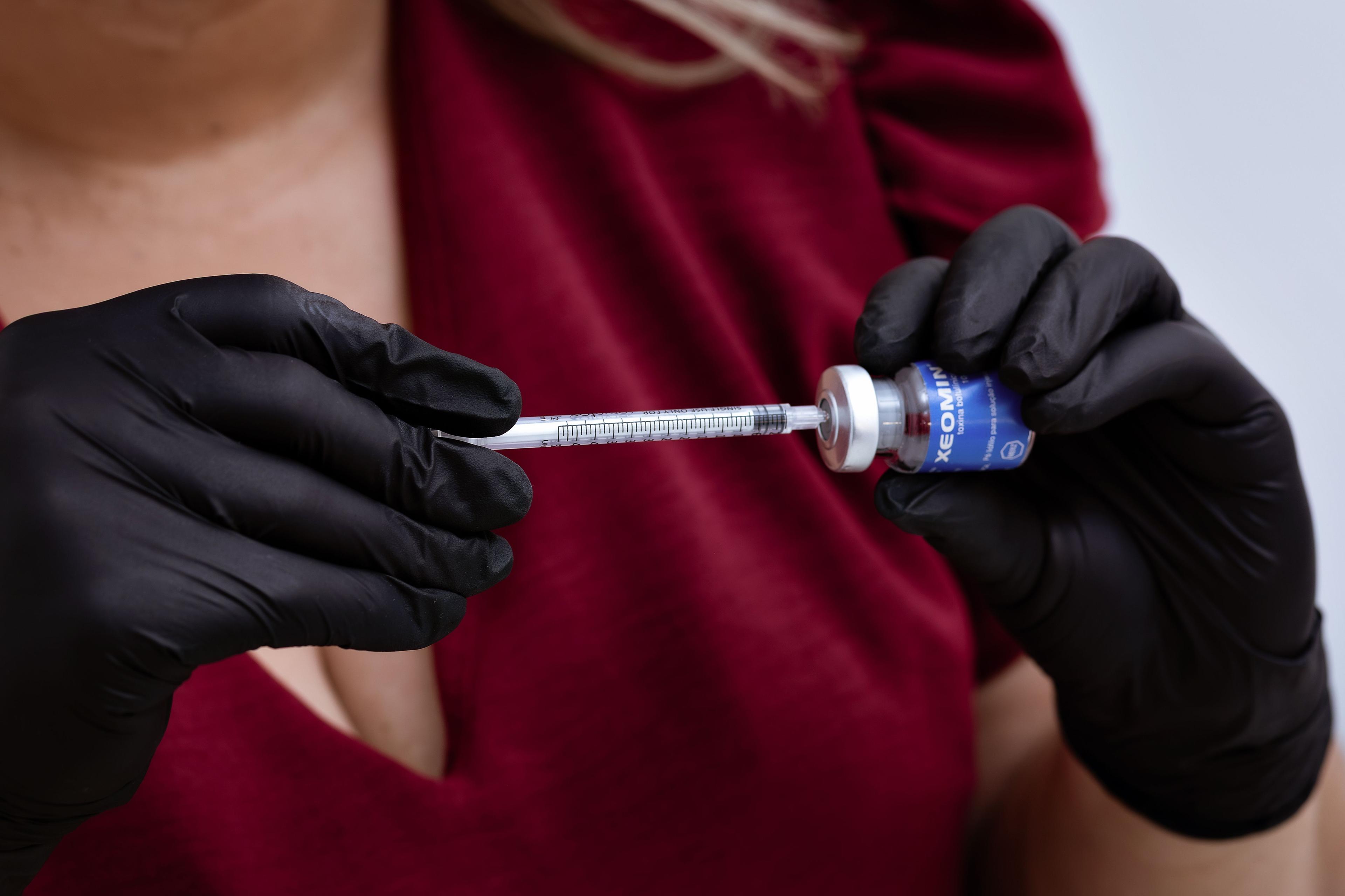 Botox injection being prepared
